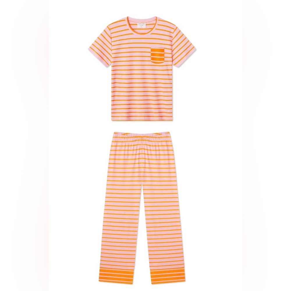 Lake Pima Darby Pants Sets - Pomelo Stripe //
Maraschino Stripe
